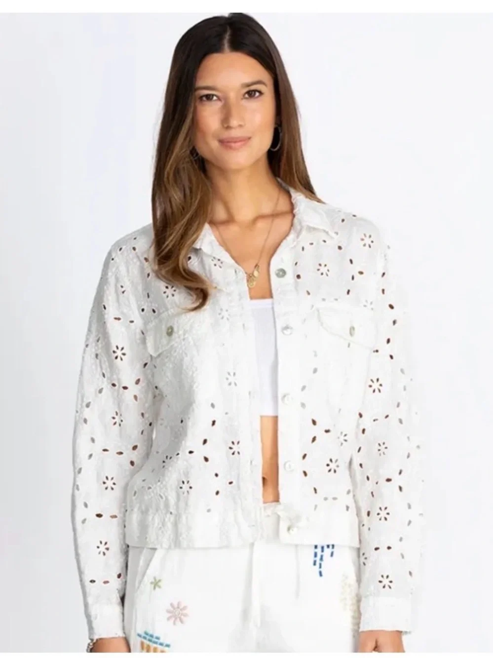 Johnny Was Alanah Lace Crop Jacket - Picture 2 of 5